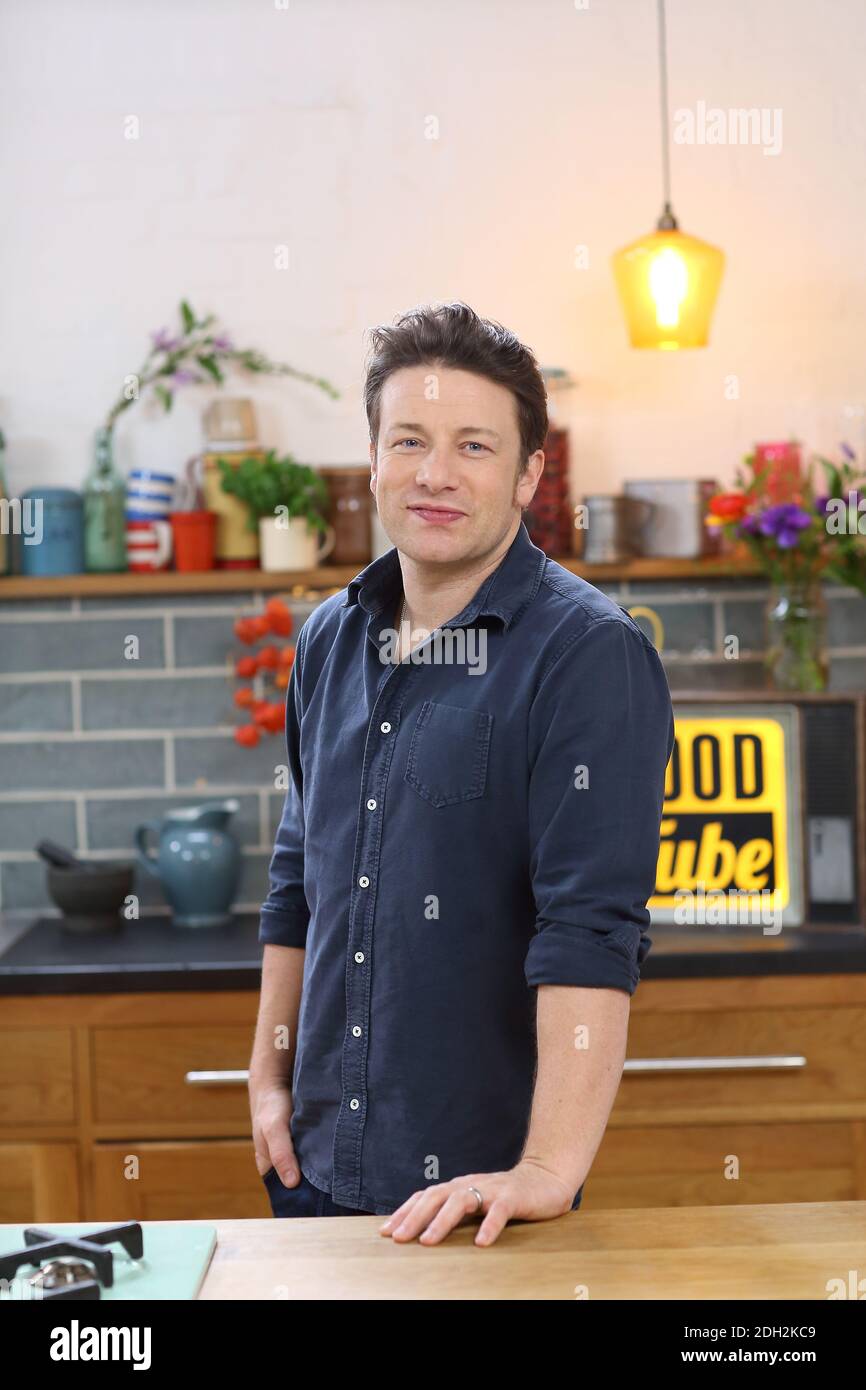 United Kingdom / London / Jamie Oliver/ James Trevor 'Jamie' Oliver, MBE is an English celebrity chef, restauranteur, and media personality . Stock Photo