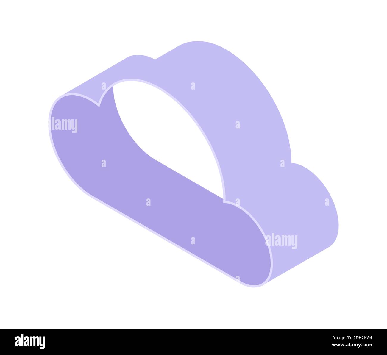 Virtual cloud isometric icon, cloud information storage, technology symbol Stock Vector