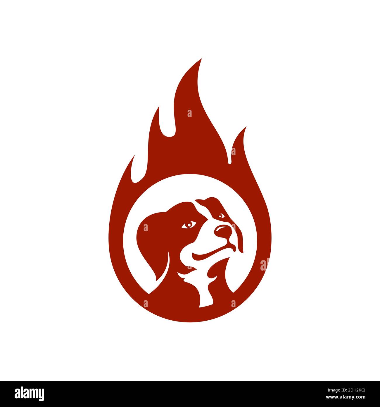 fire dog concept logo icon vector concept design Stock Vector