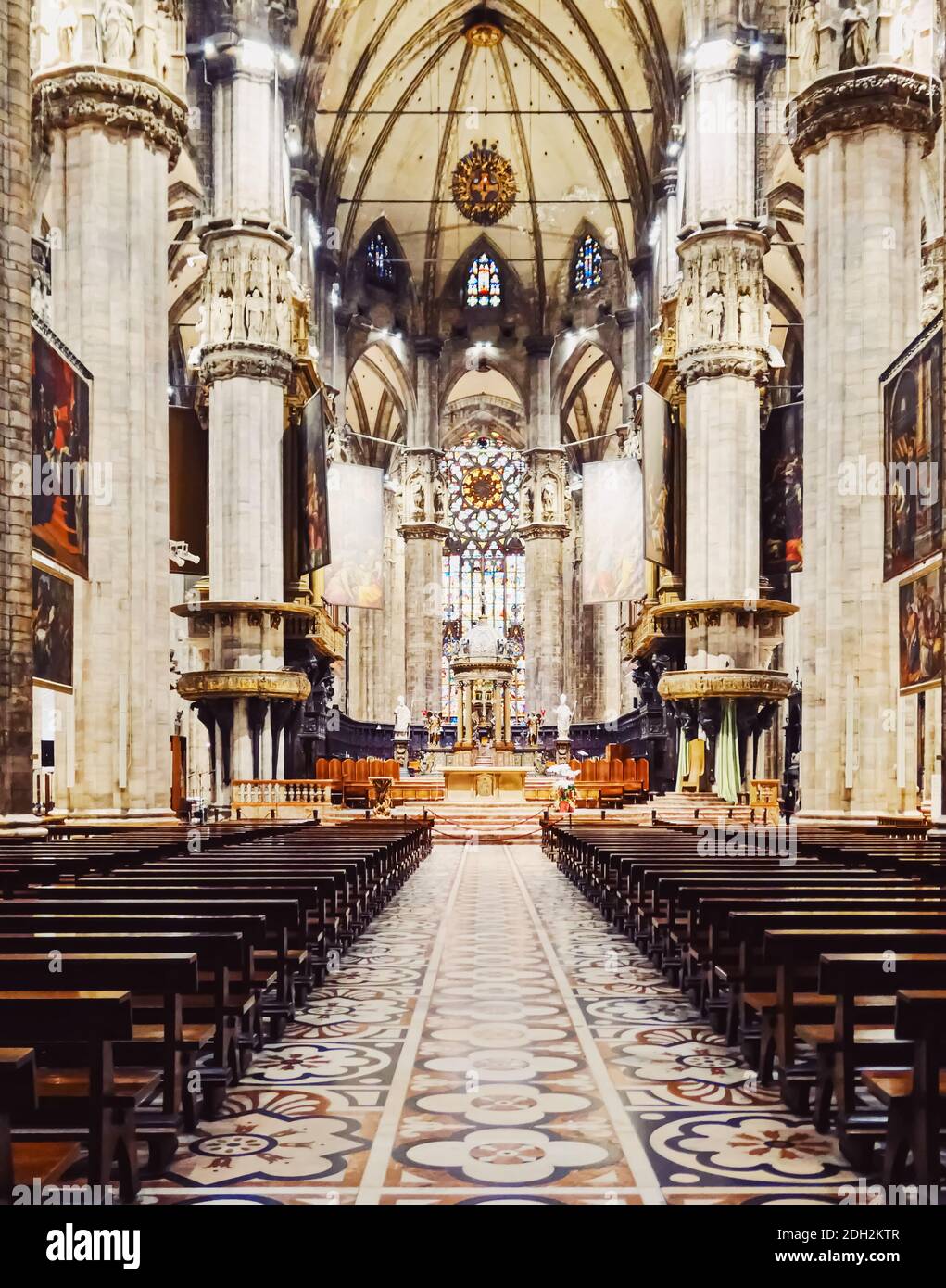 Interior Of Milan Cathedral Known As Duomo Di Milano Historical 