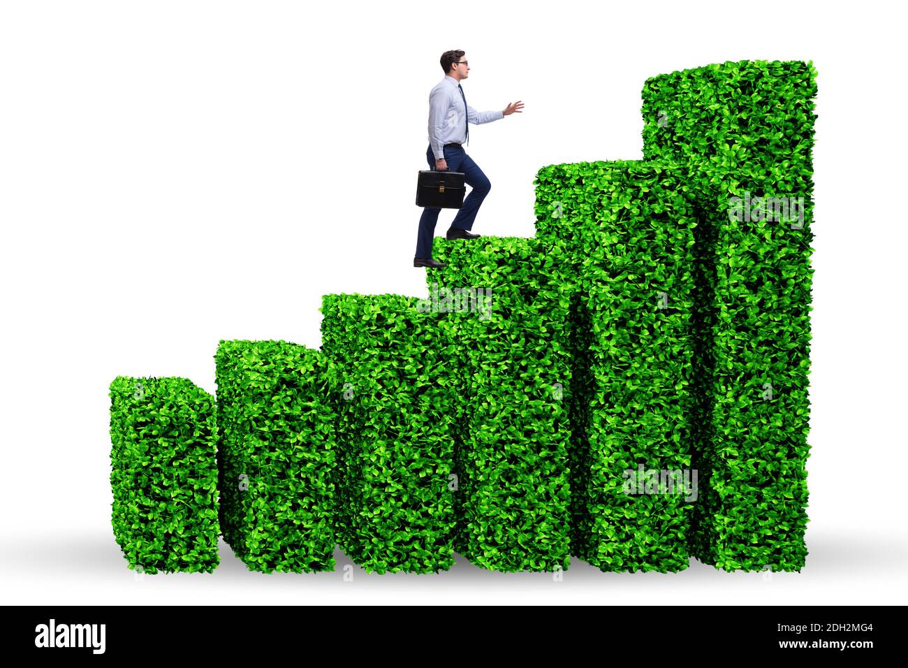 Businessman in green ecology growth concept Stock Photo