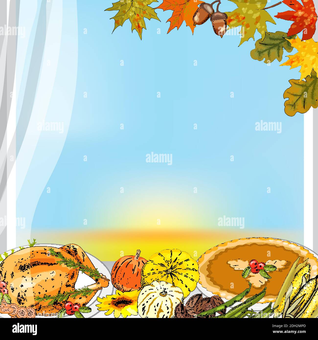 Thanksgiving autumn background vector illustration. Stock Vector