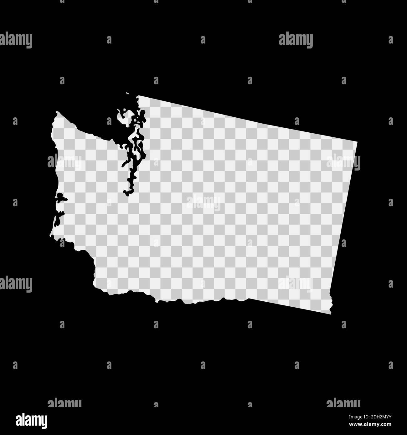 Washington US state stencil map. Laser cutting template on background. Die cut shape. Silhouette ...
