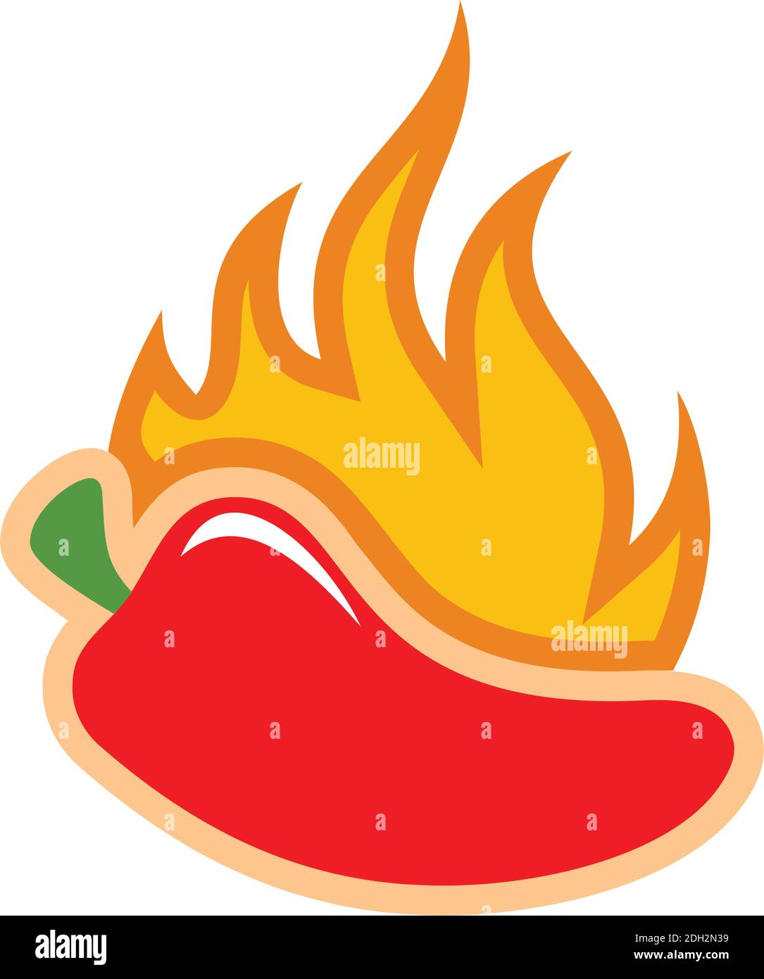 hot spicy red chilies icon flat logo vector concept Stock Vector