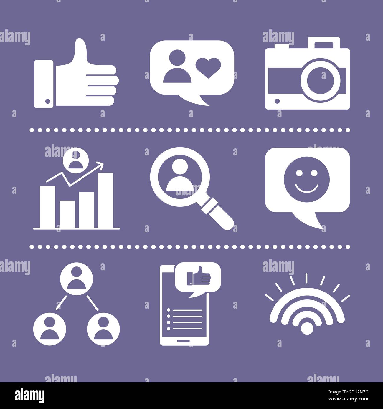 bundle of six social media set block style icons vector illustration ...