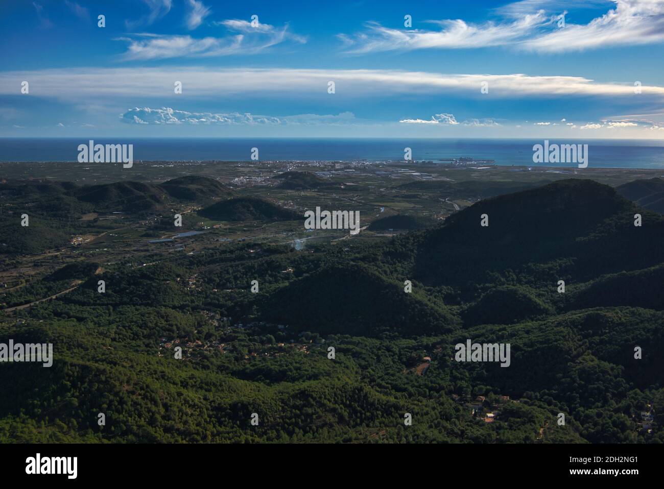 The Garbi viewpoint in the Sierra Calderona of Valencia, Spain Stock Photo
