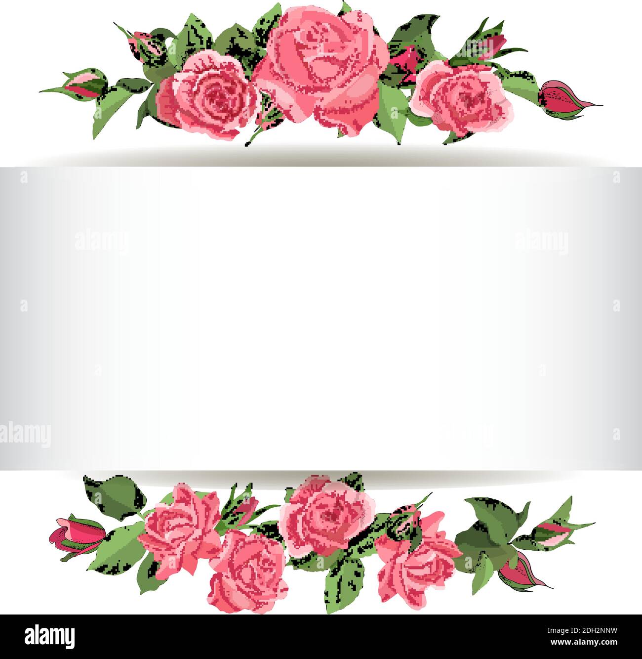 Rose template isolate on white for gift boxes, greeting cards ...
