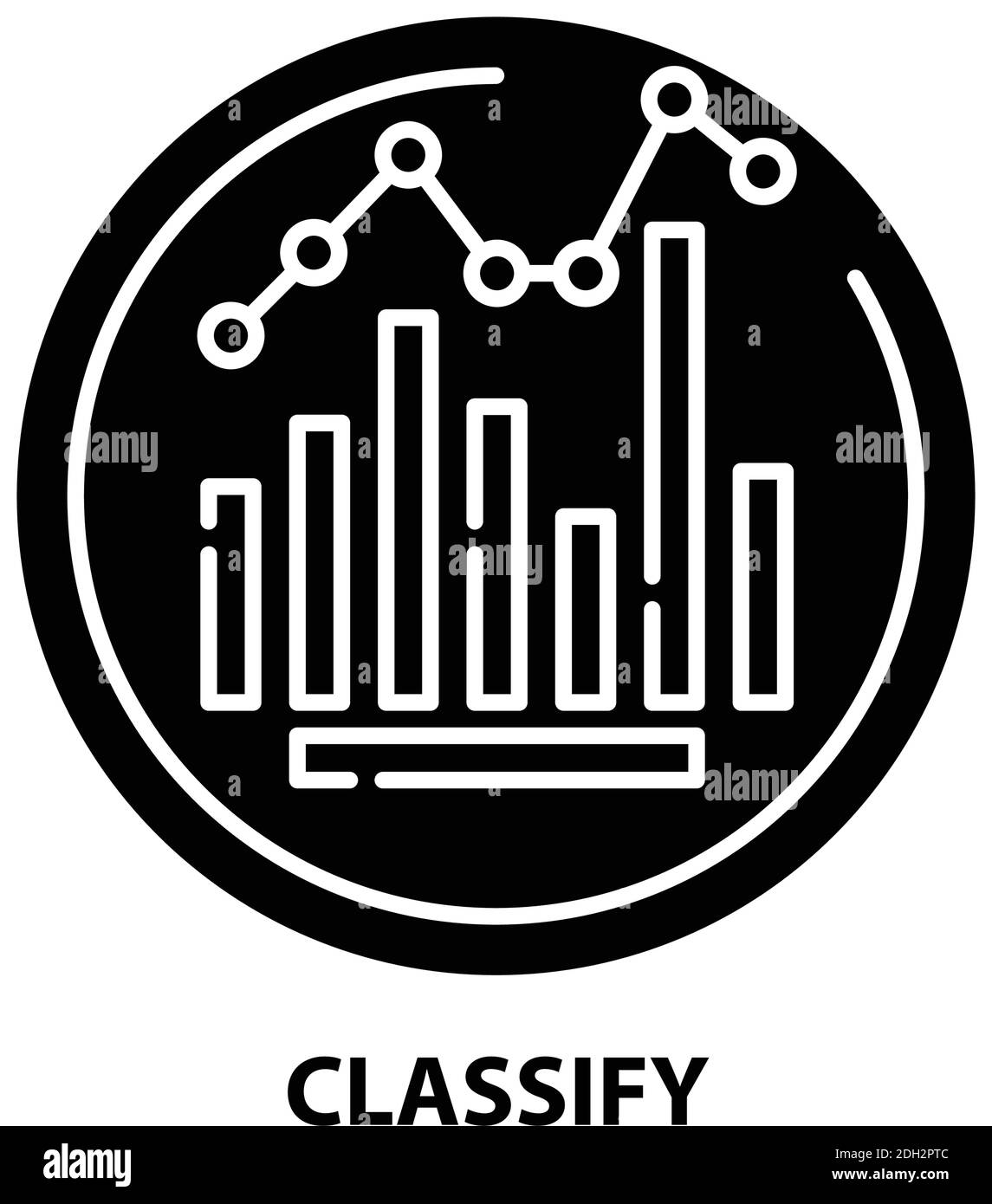 classify icon, black vector sign with editable strokes, concept