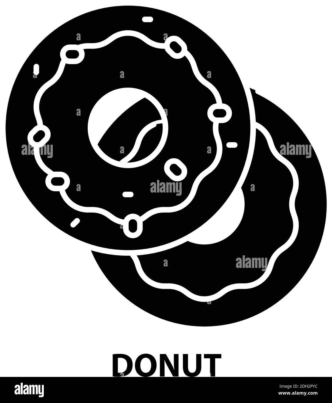 donut icon, black vector sign with editable strokes, concept ...