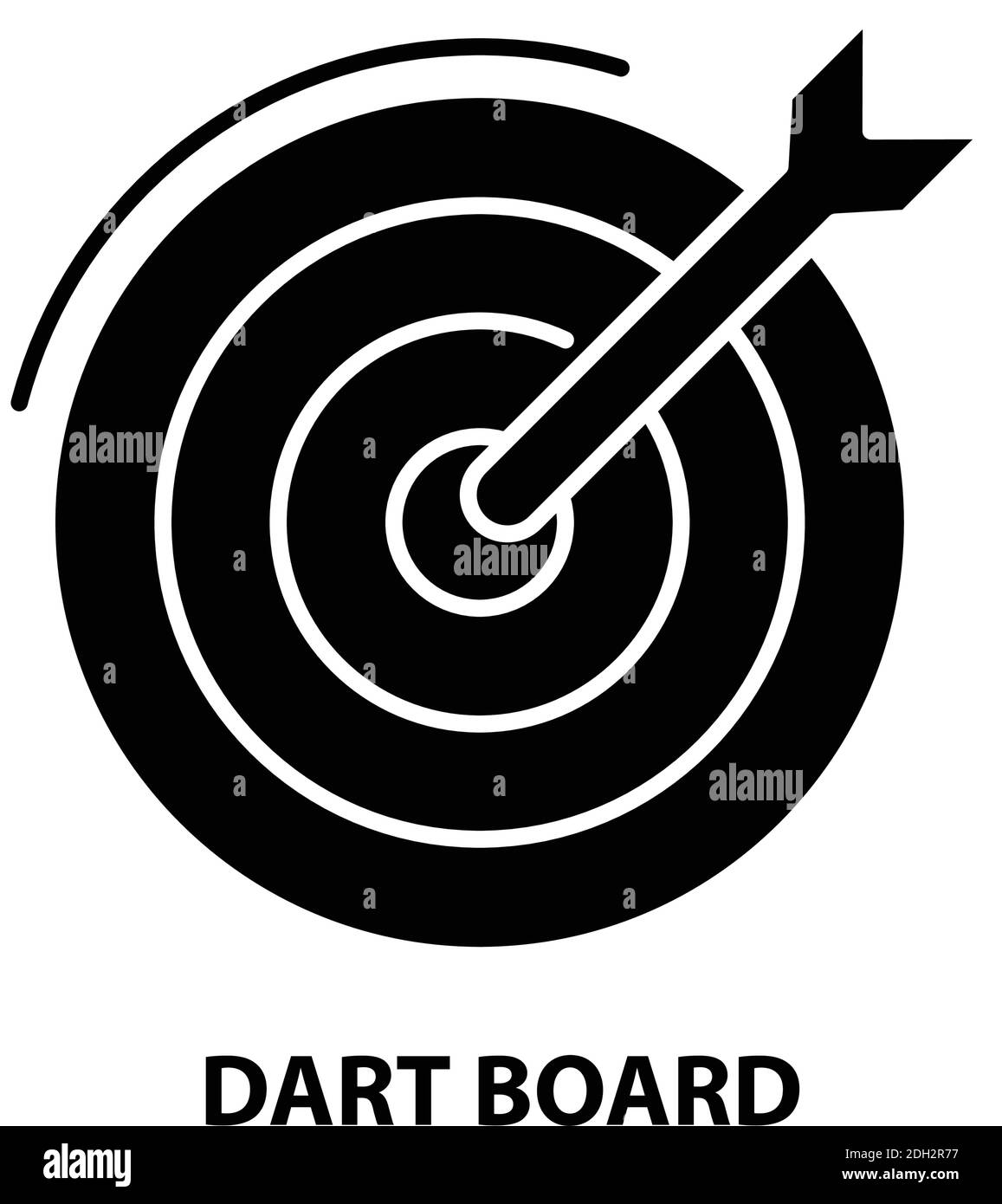 dart board icon, black vector sign with editable strokes, concept illustration Stock Vector