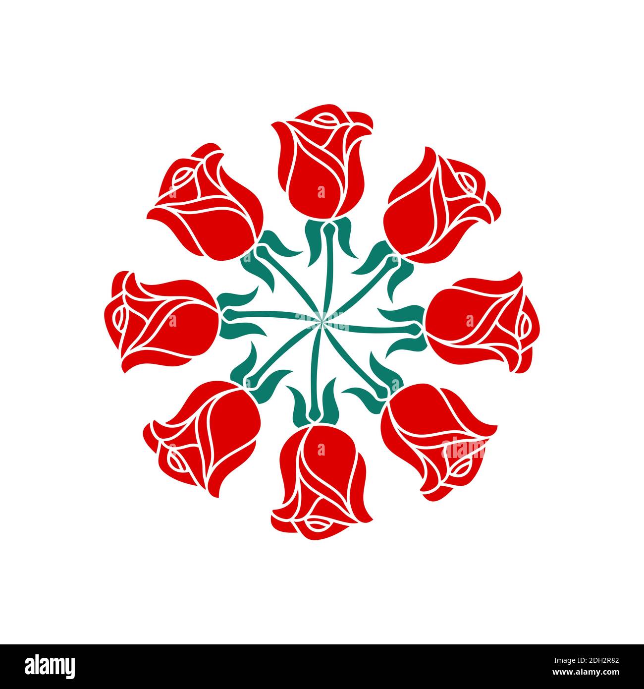 red rose concept logo icon vector concept design Stock Vector