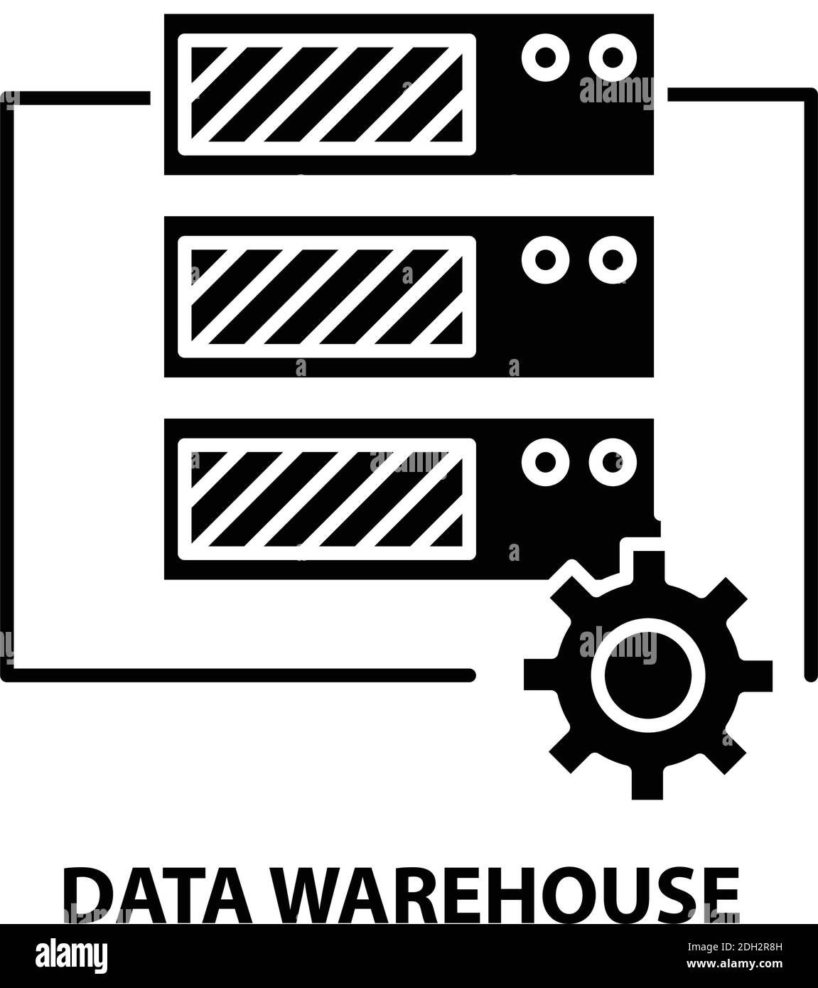 data warehouse icon, black vector sign with editable strokes, concept illustration Stock Vector