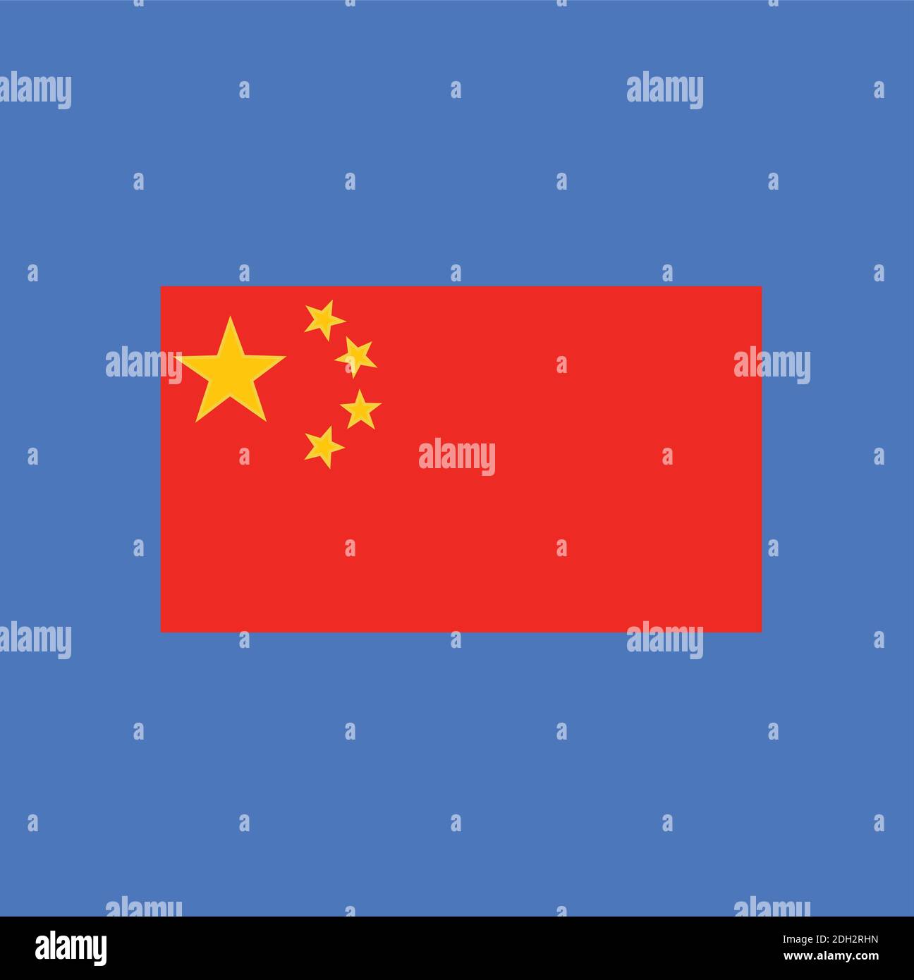 Chinese Flag Against Blue Background. Flat Design Stock Vector Image & Art Alamy