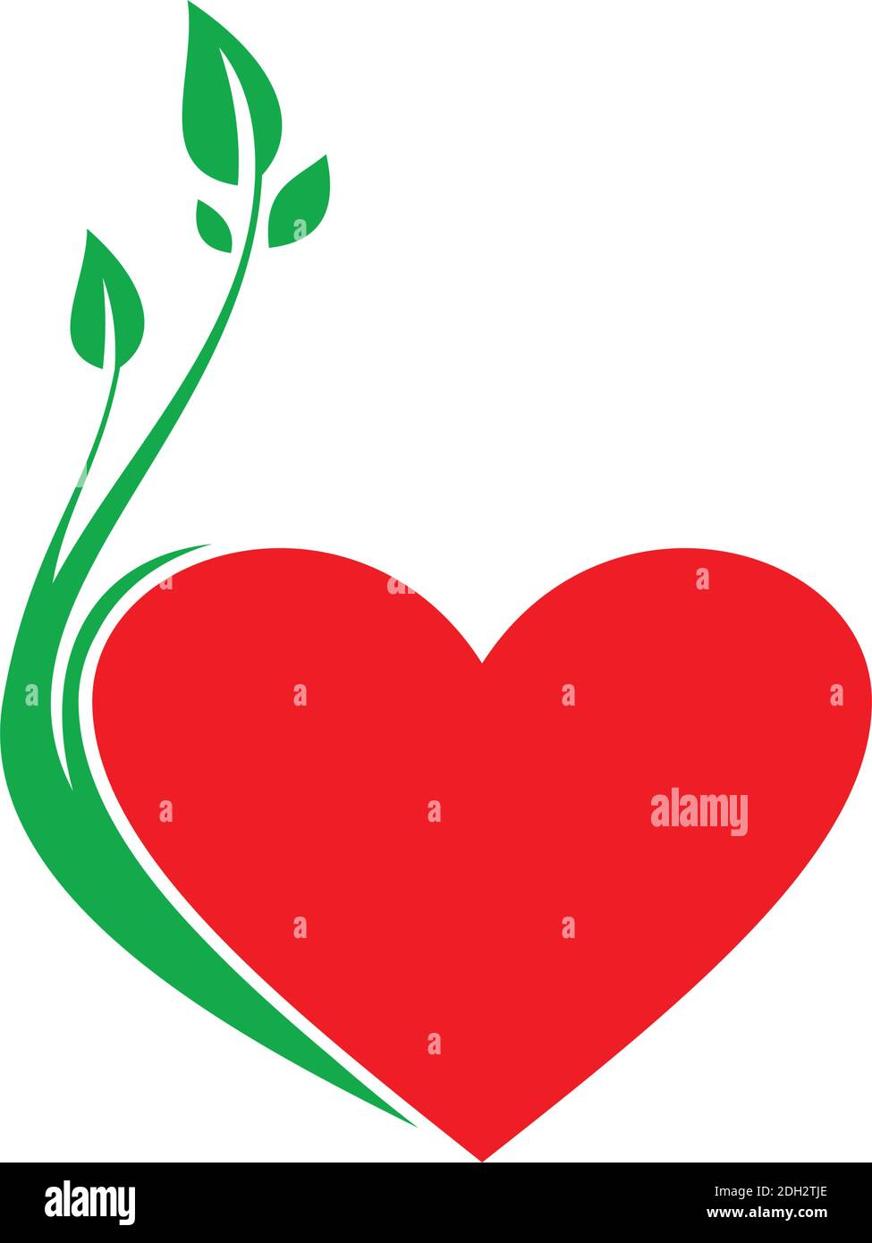 love plant flat icon logo flat vector concept design Stock Vector