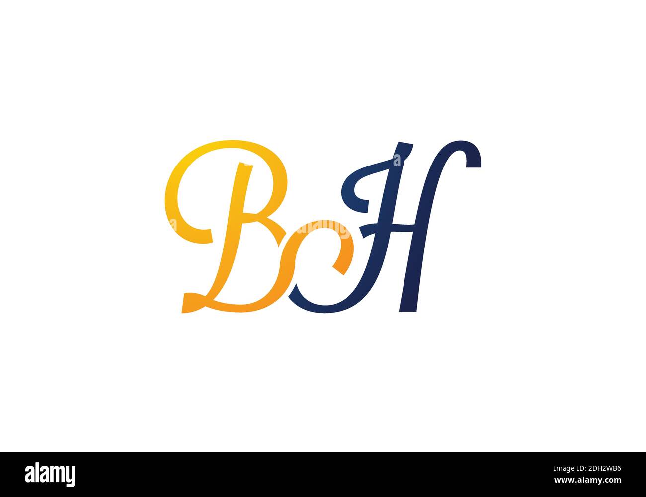 Initial Monogram Letter B H Logo Design Vector Template. Graphic Alphabet Symbol for Corporate Business Identity Stock Vector