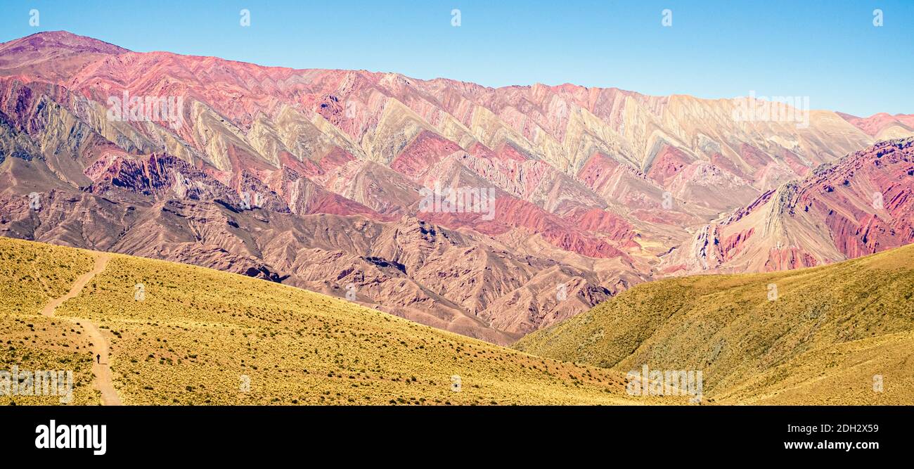 Hornocal or Hill of 14 Colors in Northwestern Argentina Stock Photo
