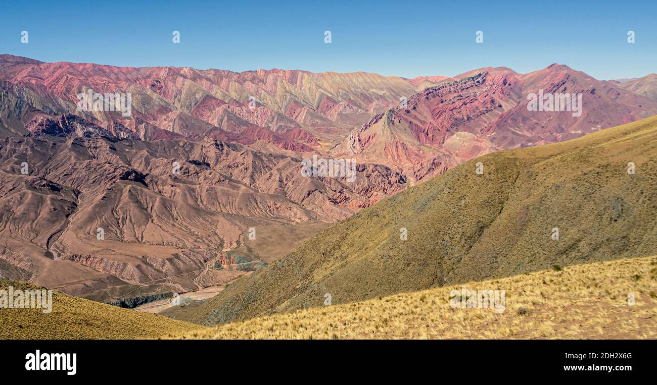 Hornocal or Hill of 14 Colors in Northwestern Argentina Stock Photo