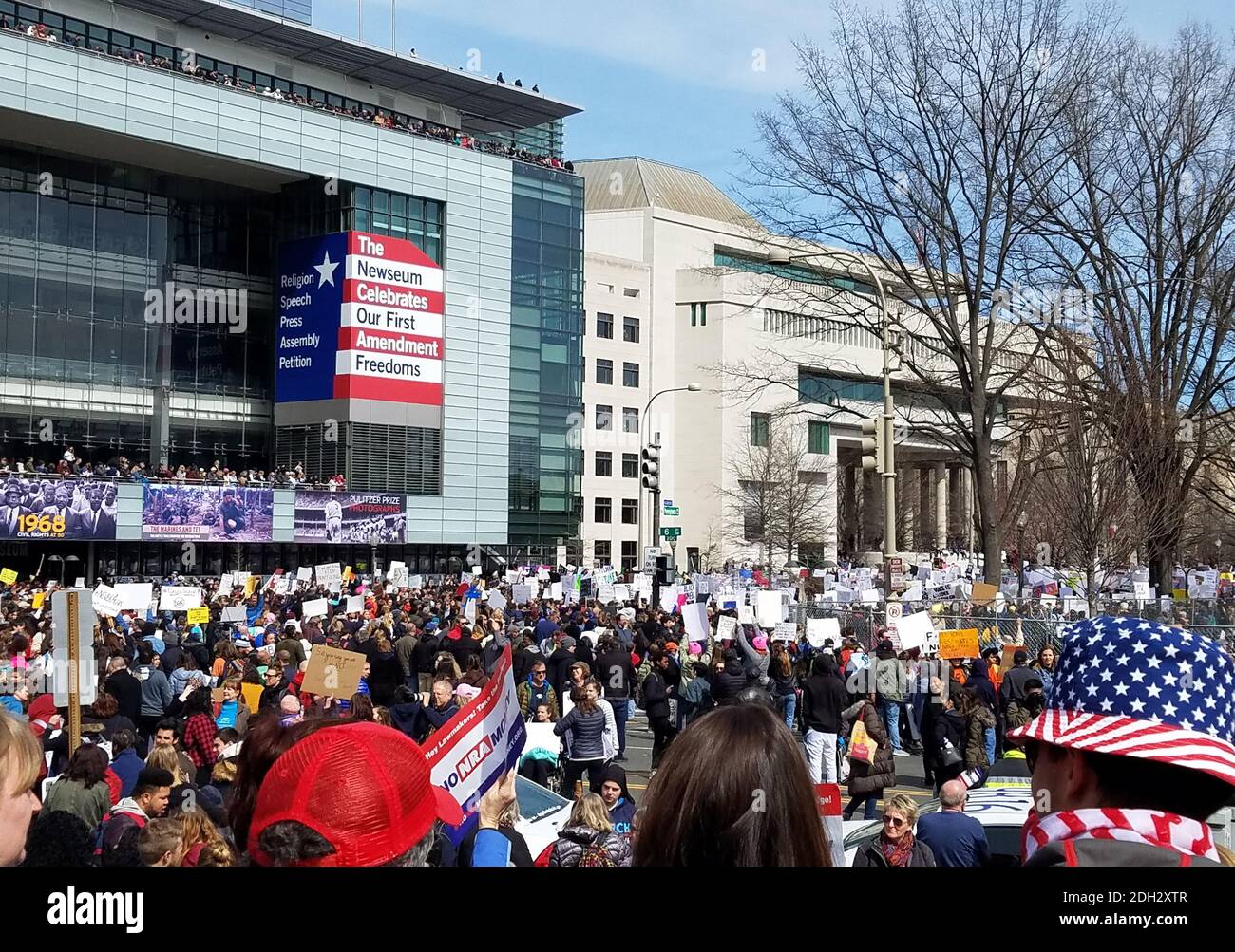 WASHINGTON, DC, USA - MARCH 24, 2018: People participate in the March For Our Lives, a student-led rally, demand an end to gun violence and for respon Stock Photo