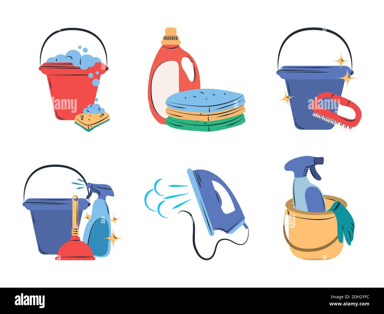 https://c8.alamy.com/comp/2DH2YFC/cleaning-icon-set-bucket-sponge-detergent-electric-iron-spray-and-laundry-clothes-vector-illustration-2DH2YFC.jpg