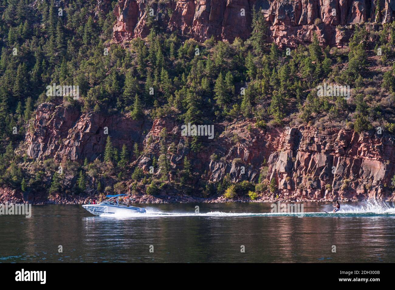Water skier, Flaming Reservoir, Flaming National Recreation