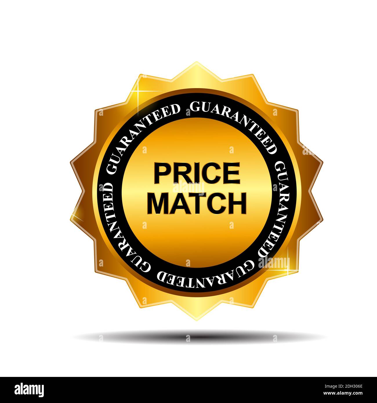 Price Match Guarantee Gold Label Sign Template Illustration Stock Photo
