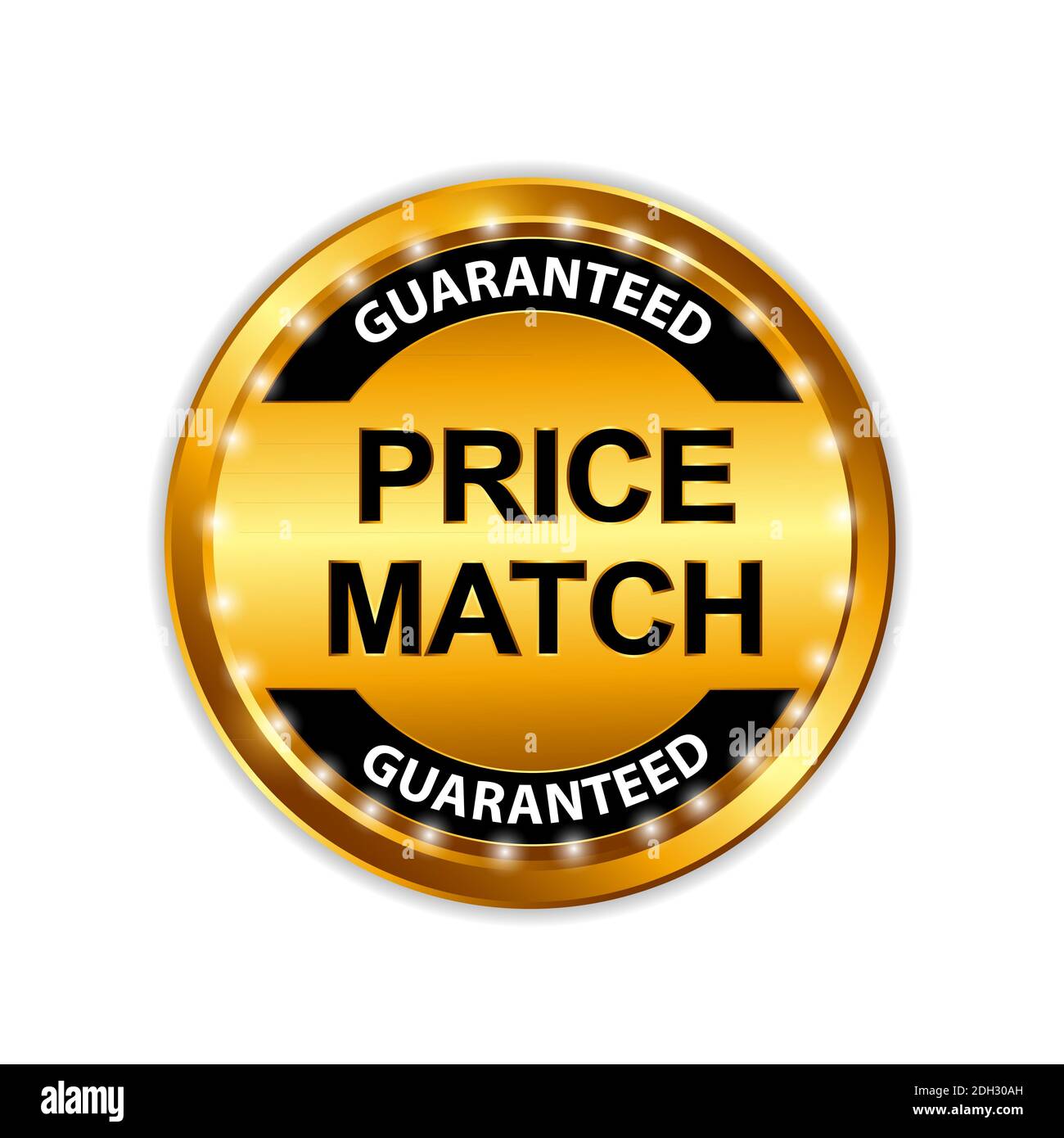 Price Match Guarantee Gold Label Sign Template Illustration Stock Photo