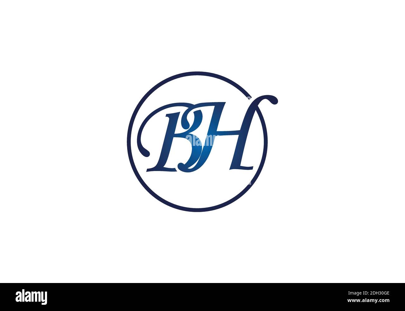 Initial Monogram Letter B H Logo Design Vector Template. Graphic