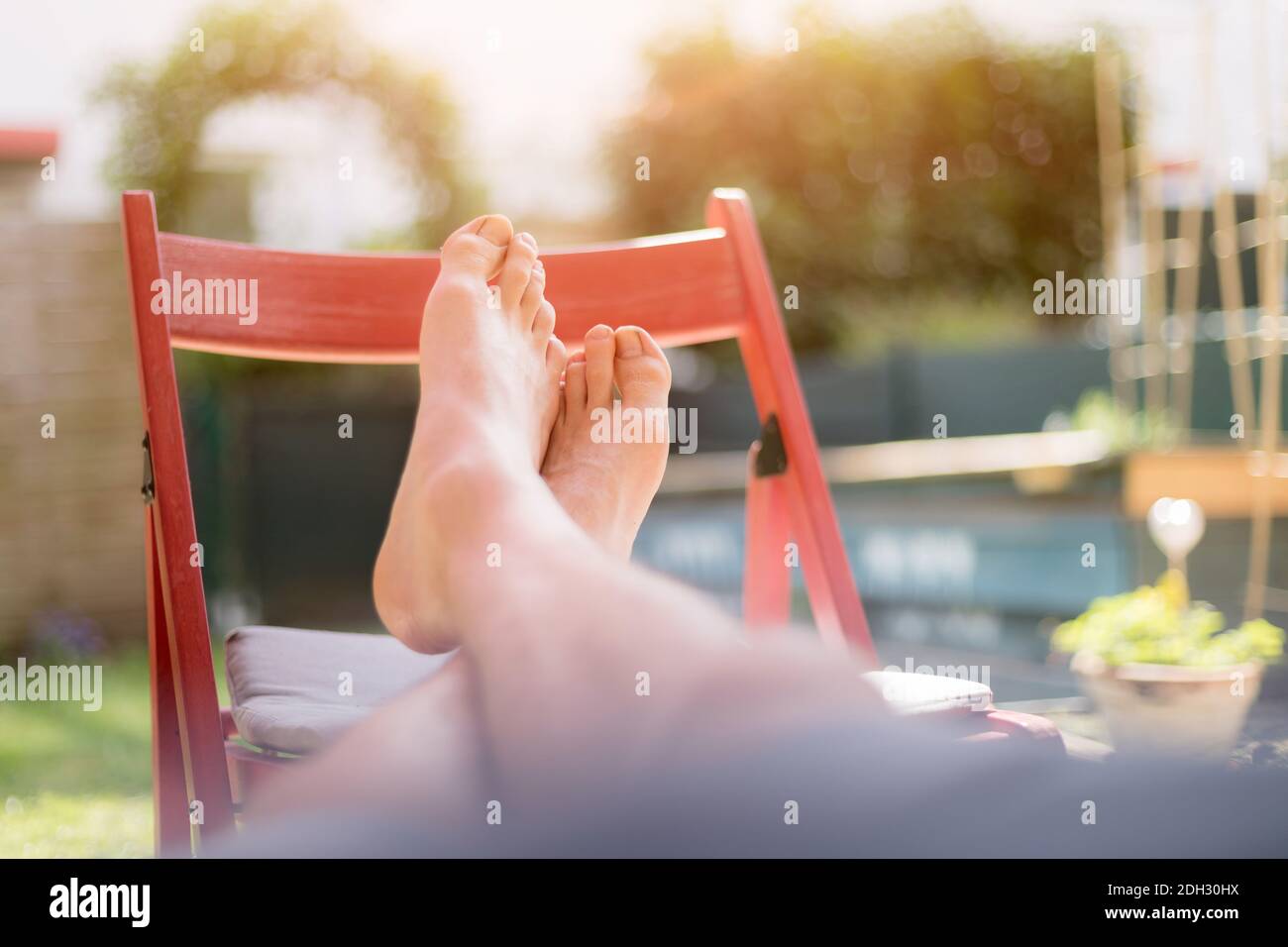 Resting feet on the balcony hi-res stock photography and images - Alamy