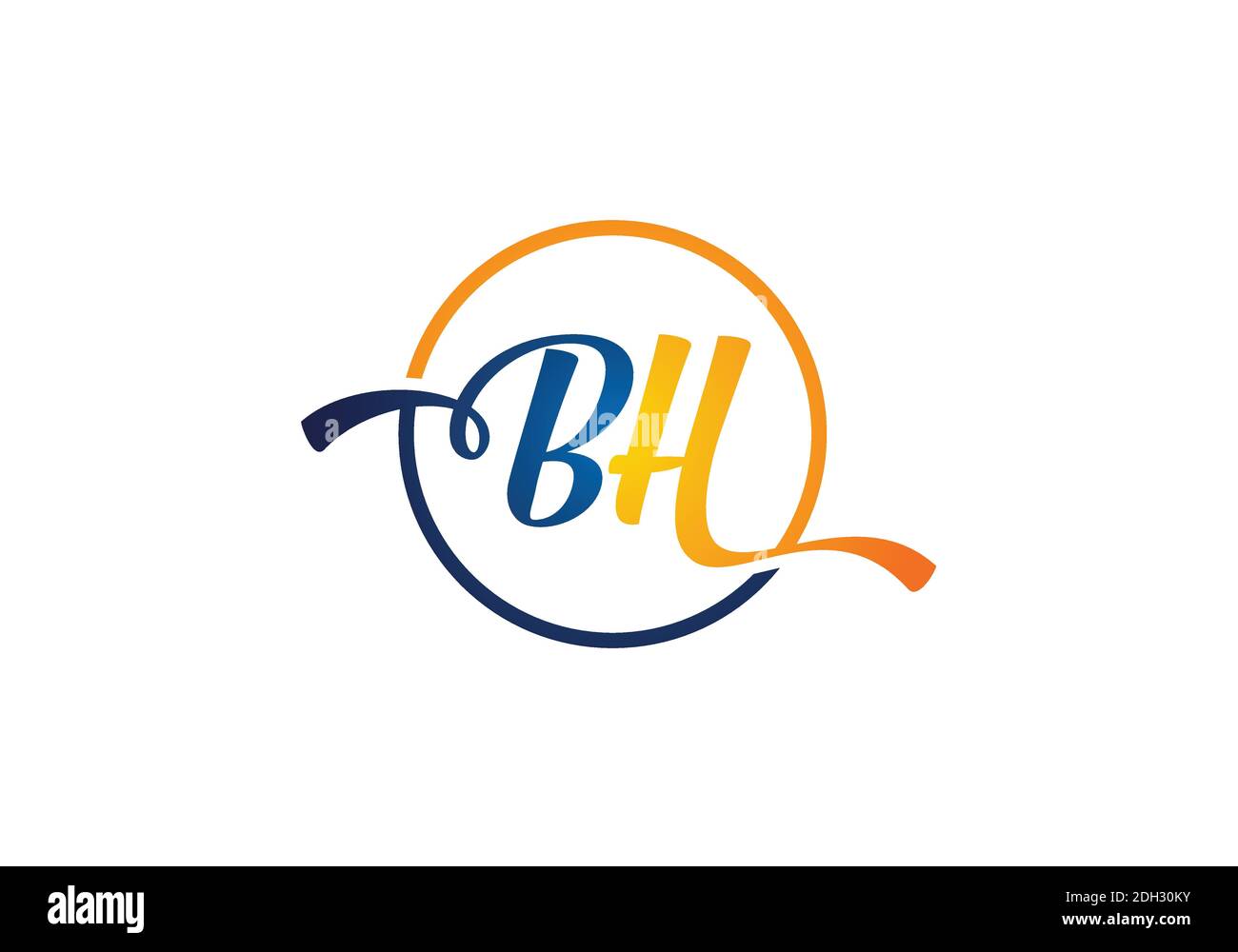 Initial Monogram Letter B H Logo Design Vector Template. Graphic Alphabet Symbol for Corporate Business Identity Stock Vector