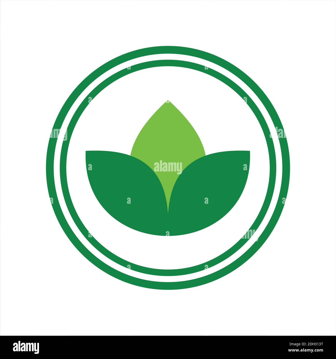abstract green leaf icon logo vector flat concept design Stock Vector
