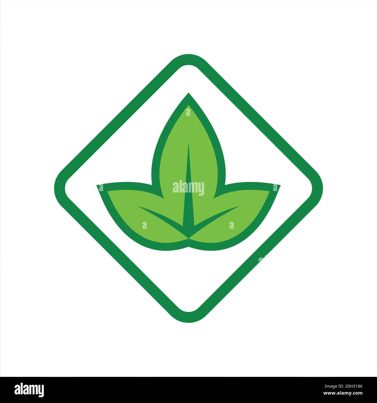abstract green leaf flat icon logo concept vector graphic design Stock ...