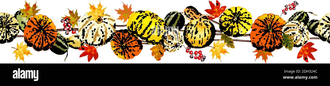 Autumn seamless pattern of autumn elements isolated on white background ...