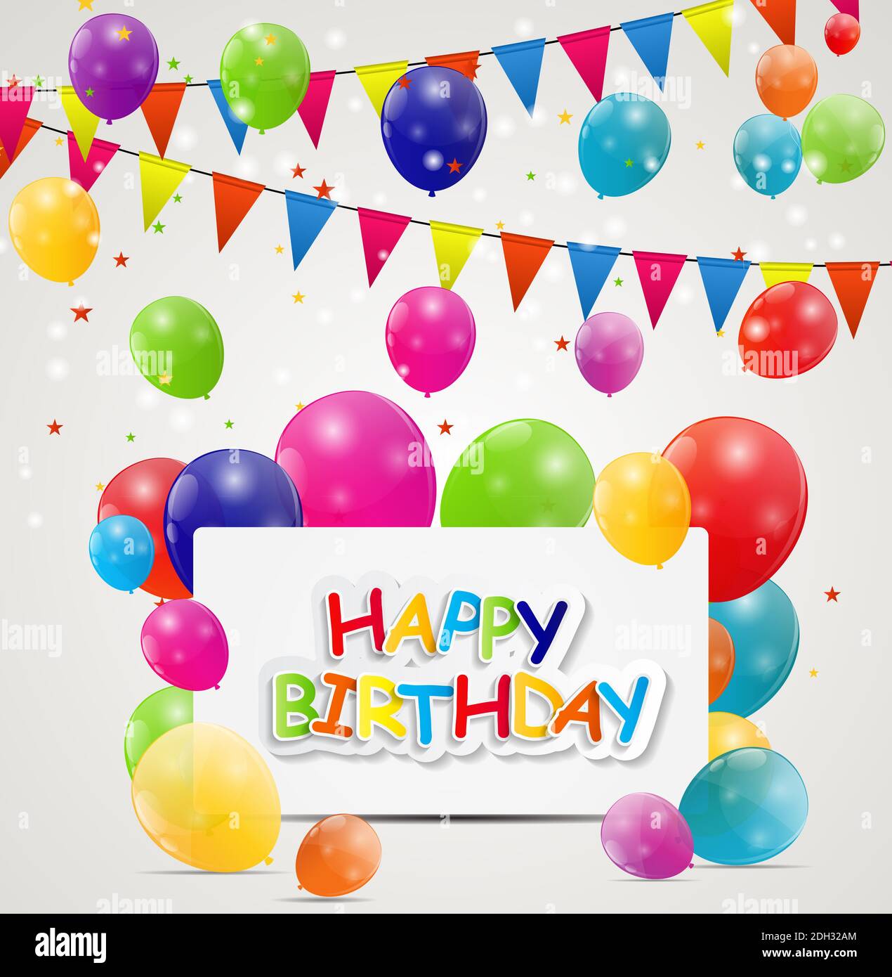 Happy Birthday Card Illustration Stock Photo - Alamy