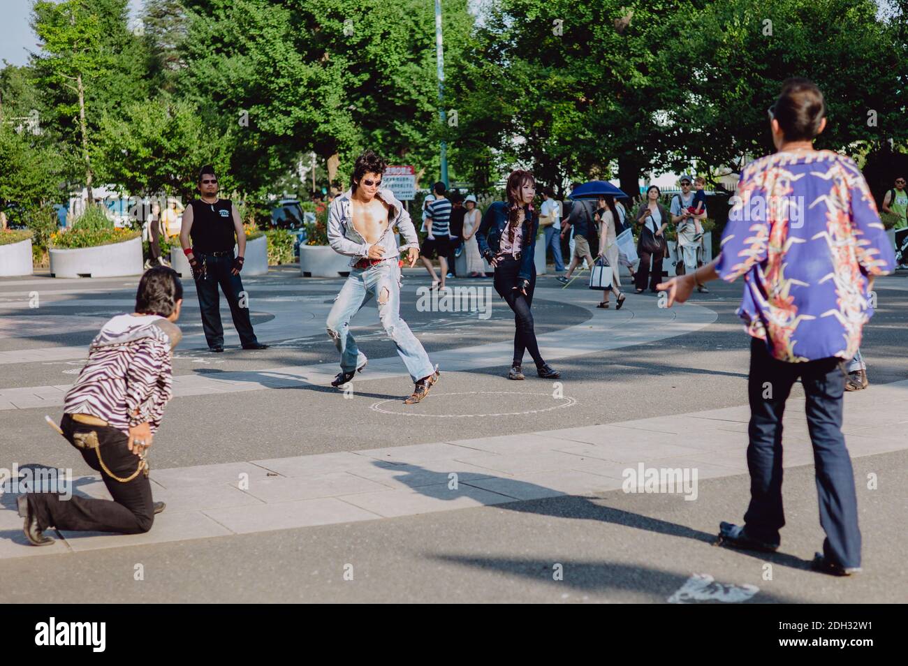 rockabilly dancers. A japanese group of rockabilly dancers meets in
