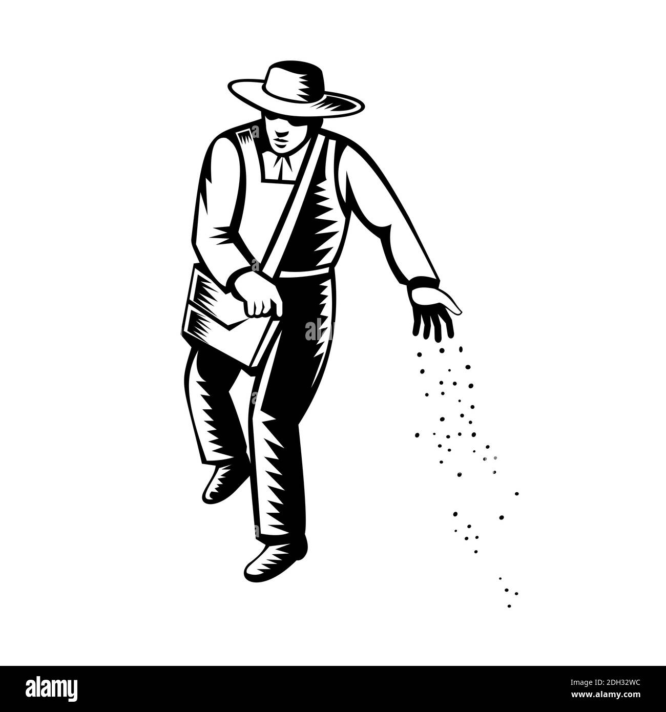 Farmer sowing seeds Black and White Stock Photos & Images - Alamy