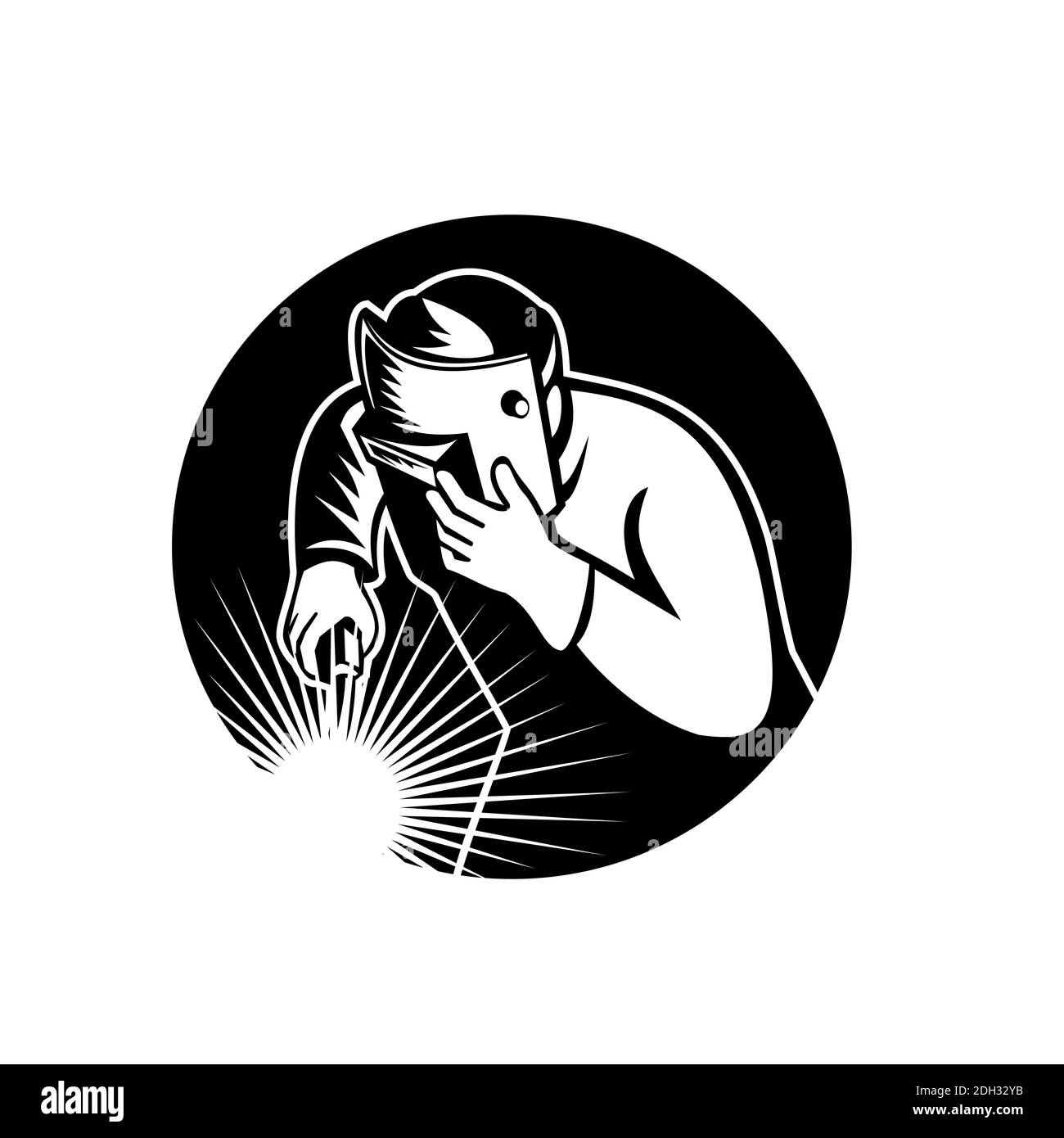 Welder With Welding Machine Silhouette Stock Illustration...