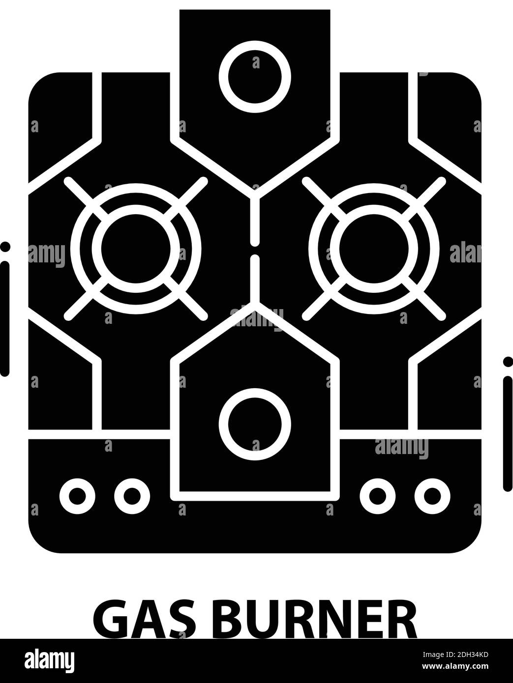 gas burner icon, black vector sign with editable strokes, concept