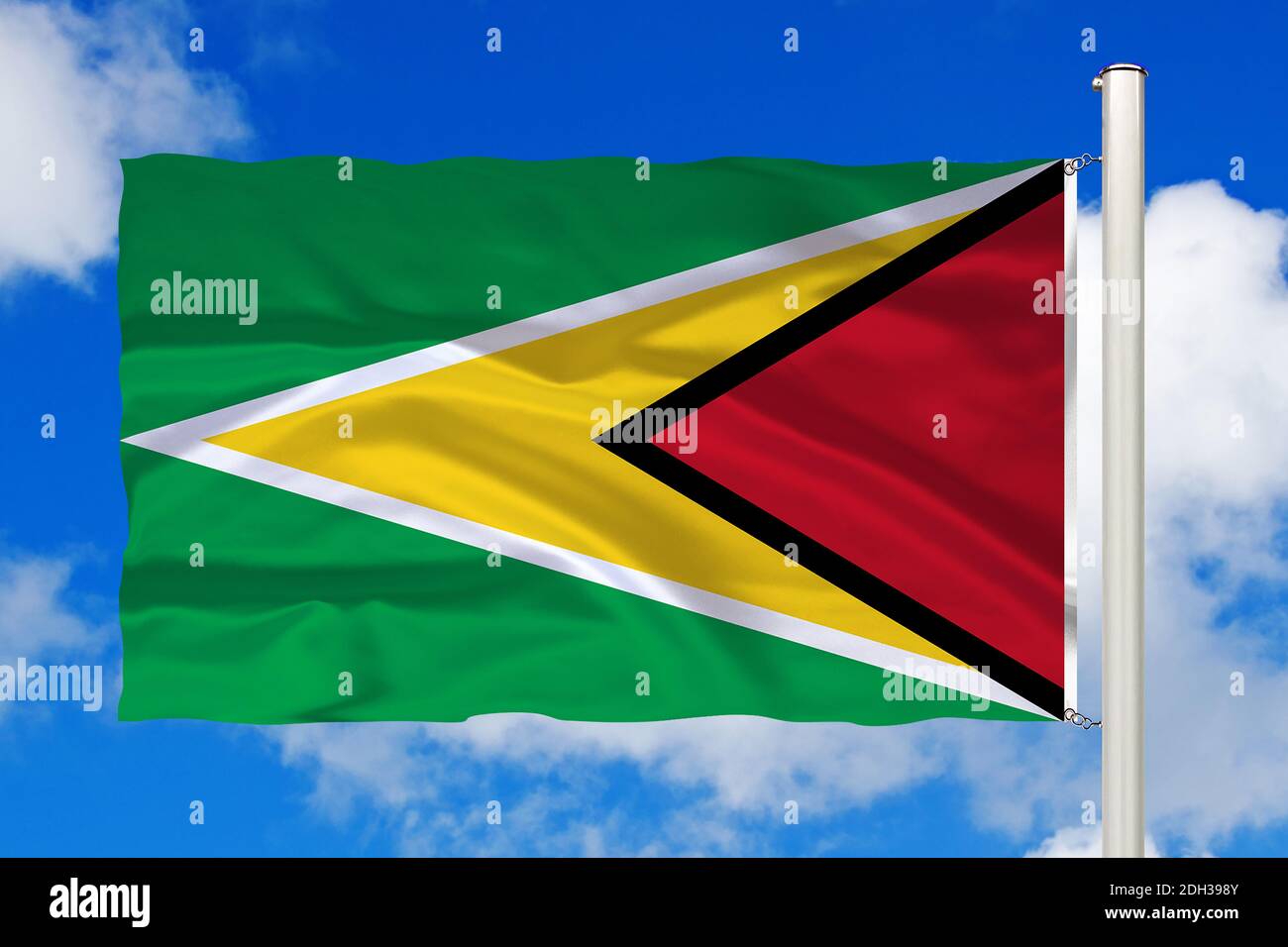 FahnenMax Stockflagge Guyana – 30 X 45 Cm, Polyester, Siebdruck, Wetterfest