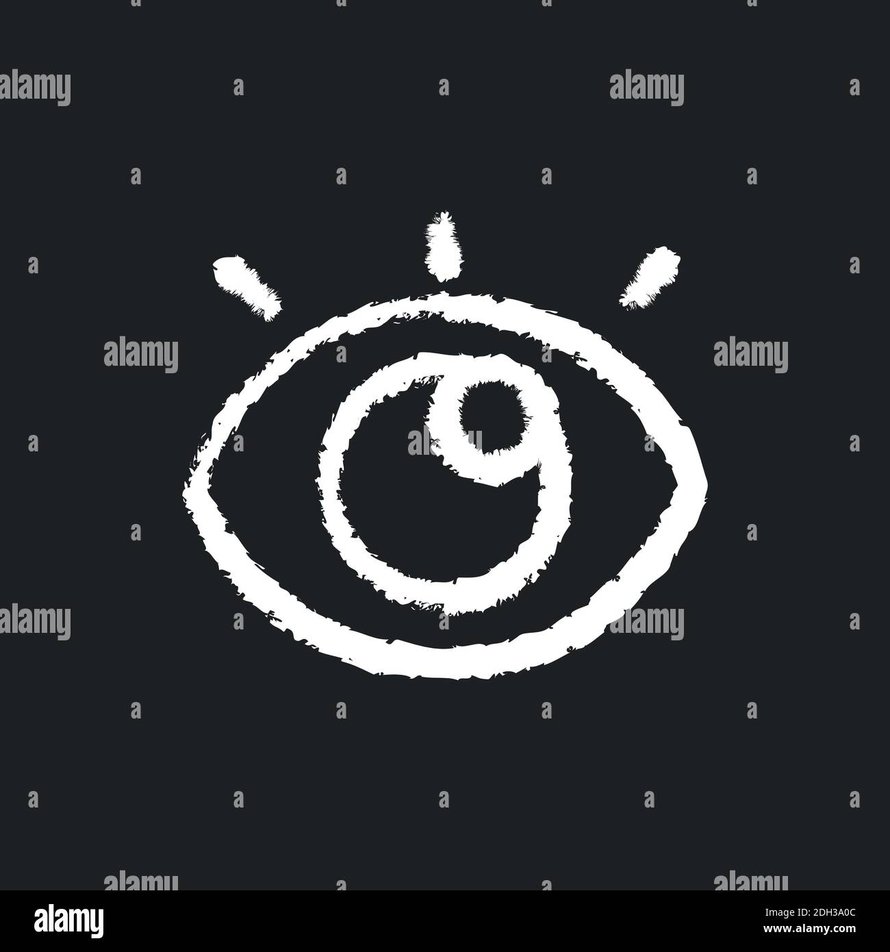 Viewing chalk white icon on black background Stock Vector