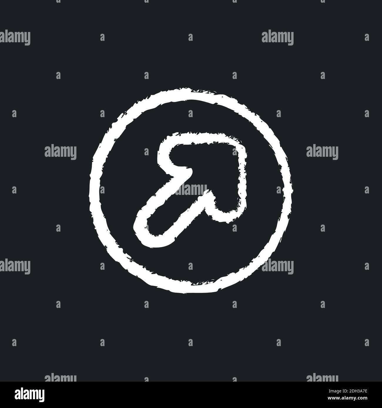 Arrow chalk white icon on black background Stock Vector Image & Art - Alamy