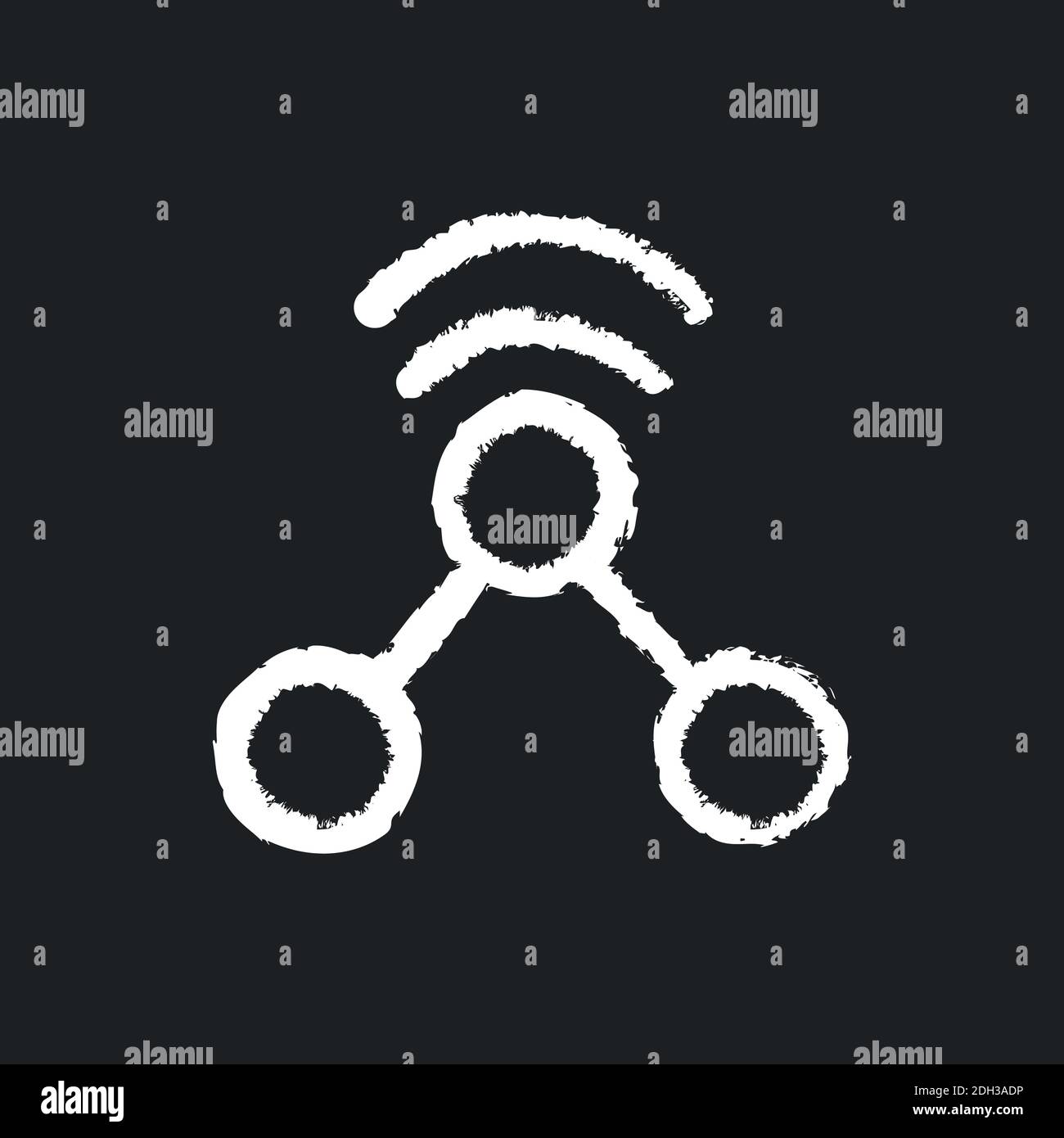 Share chalk white icon on black background Stock Vector Image & Art - Alamy