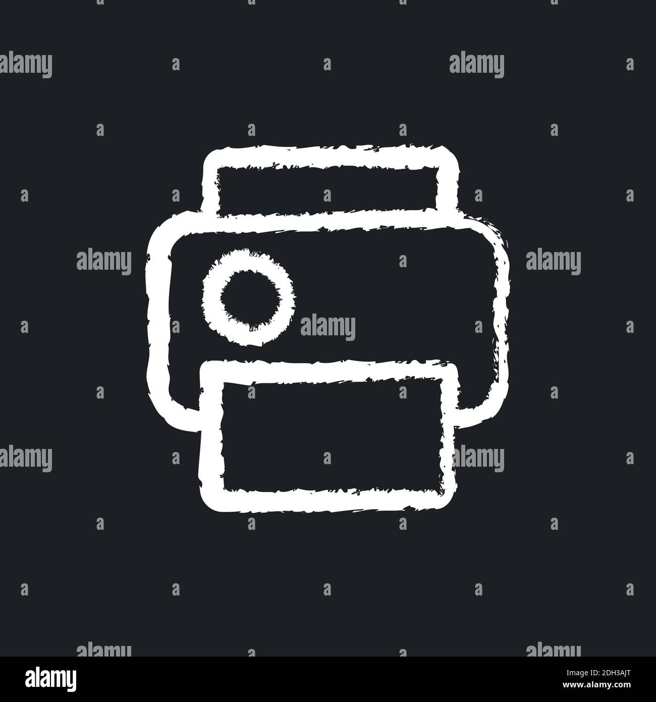Print chalk white icon on black background Stock Vector Image & Art - Alamy