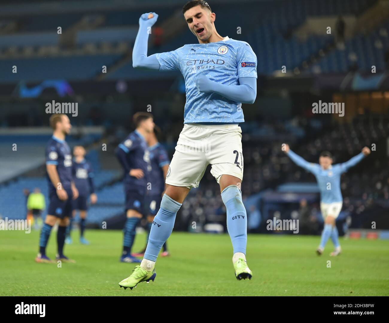 Manchester City's Ferran Torres celebrates scoring his side's first