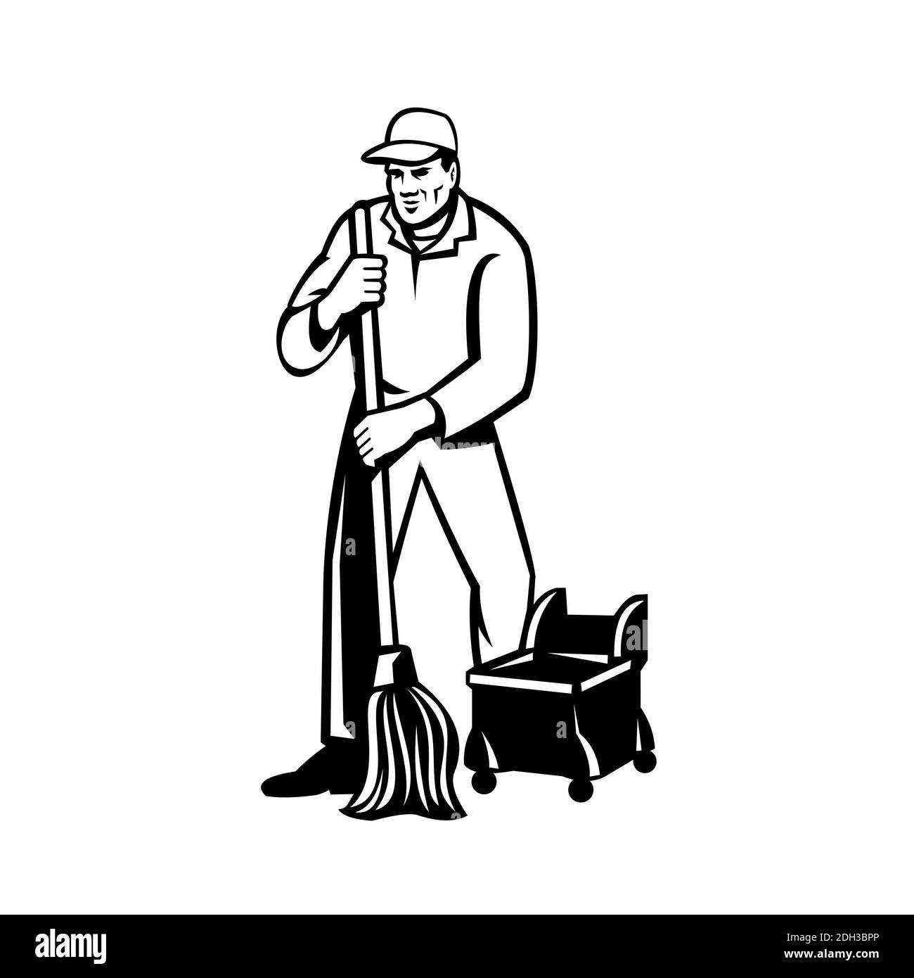 Mopping the floor Black and White Stock Photos & Images - Alamy