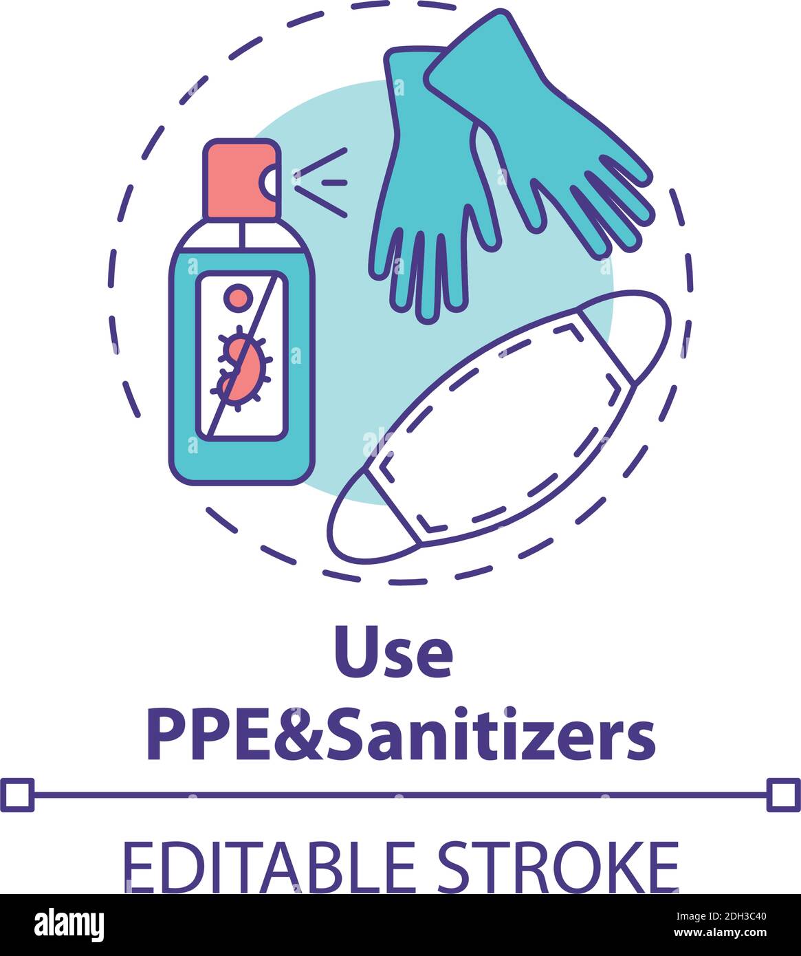 Using PPE and sanitizers concept icon Stock Vector Image & Art Alamy