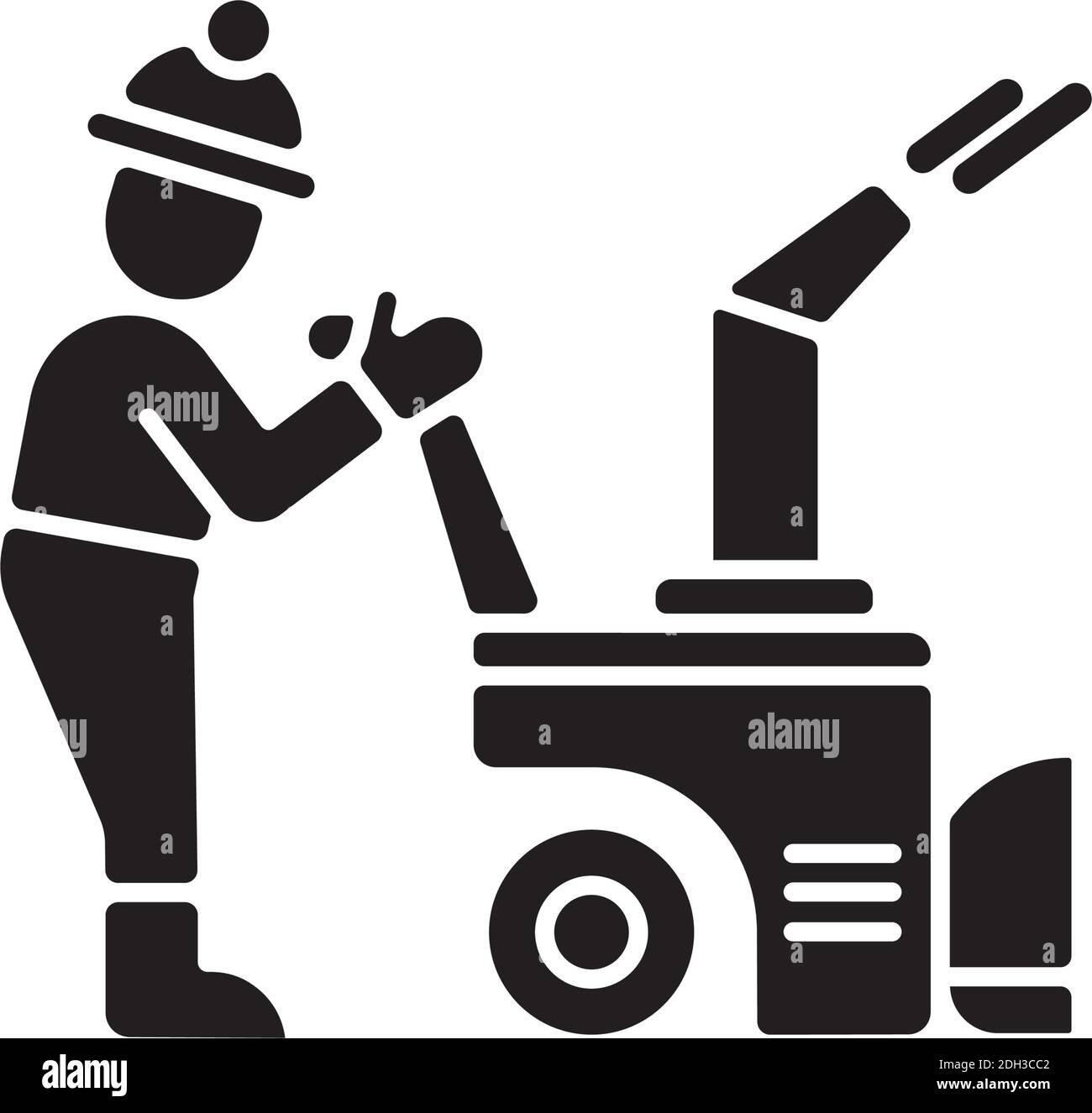 Snow sweeping black glyph icon Stock Vector Image & Art - Alamy