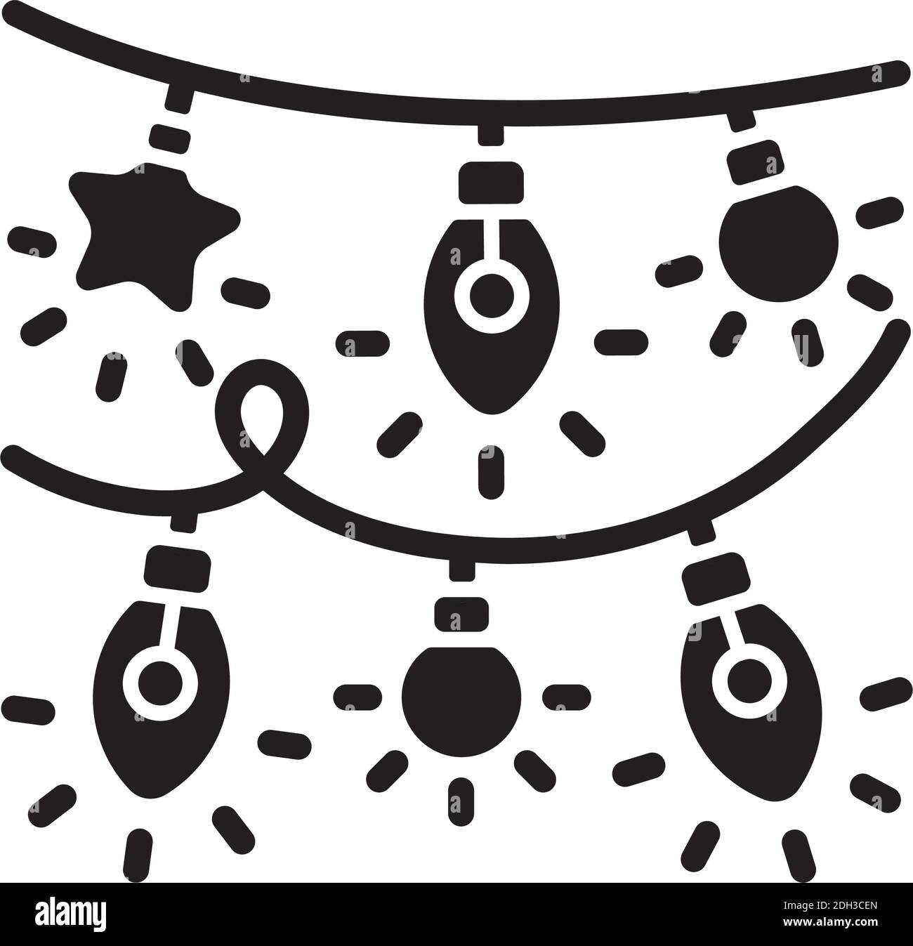 Christmas light black glyph icon Stock Vector Image & Art - Alamy