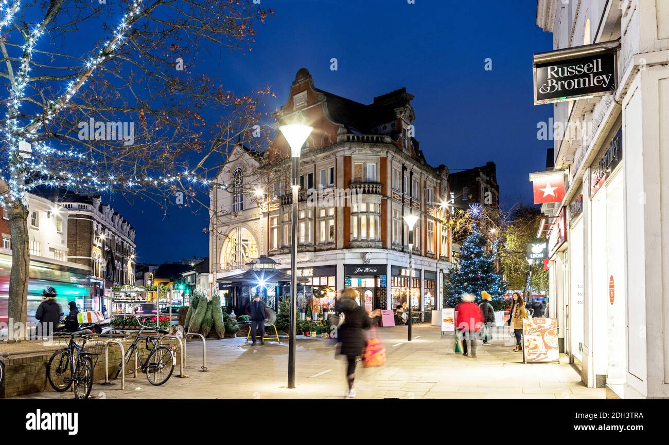 Christmas Decorations in Richmond Town Center London UK Stock Photo Alamy