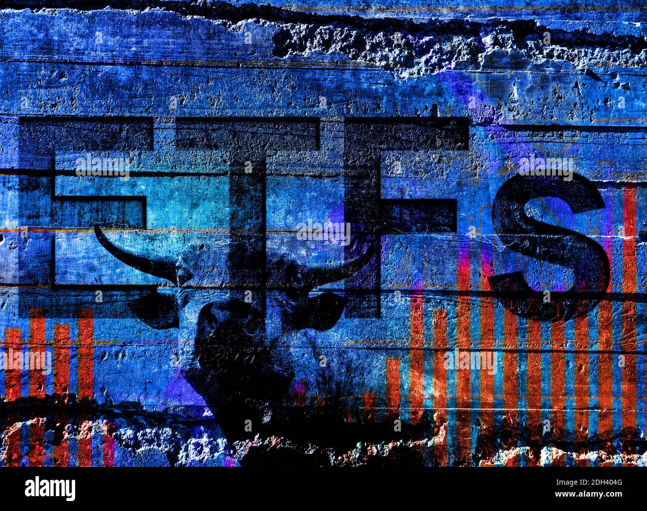 ETF stock fund, bull market Stock Photo