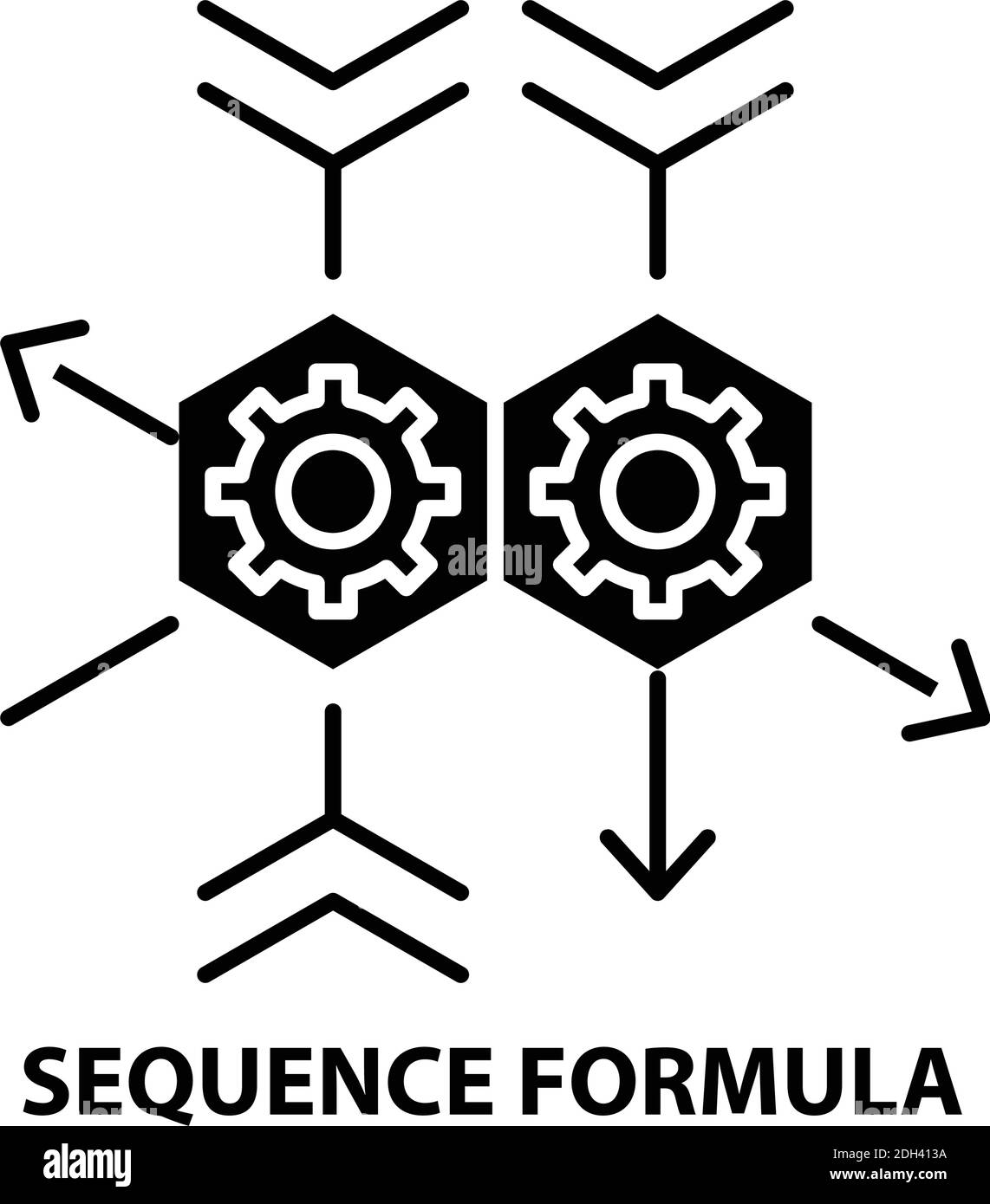 sequence formula icon, black vector sign with editable strokes, concept illustration Stock Vector